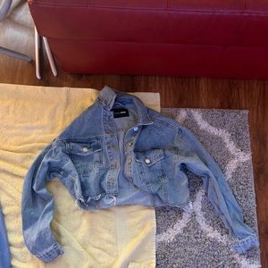 cropped jean jacket
